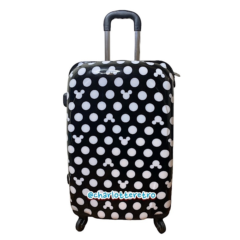Disney • Mickey Sihouette • Polka Dot Rolling Suitcase • 26”